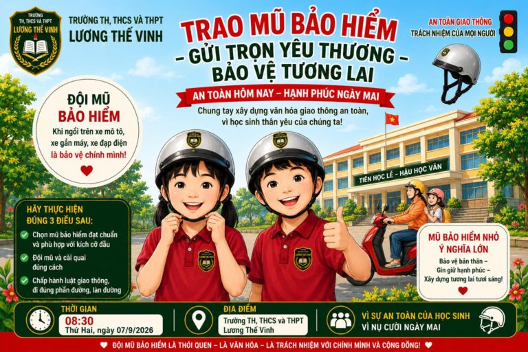 Trao mũ bảo hiểm – Gửi trọn yêu thương đến các em học sinh lớp 1 | Năm học 2026 – 2027
